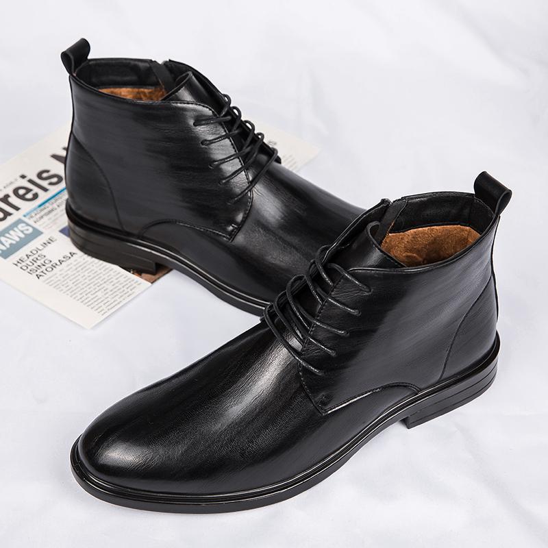 Модные зимние ботинки для мужчин на шнуровке — фото 5