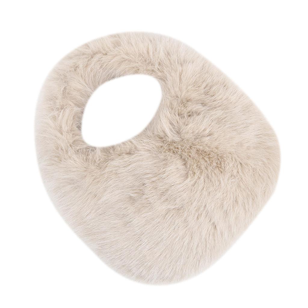 Modische Weiche Plüsch Halbmondtaschen für Damen Flauschige Kunstfell Damenhandtaschen Luxuriöse Kleine Tragetasche Weibliche Wintergeldbörsen