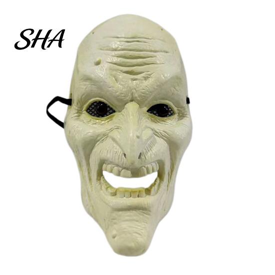 Scary Masque for Secret Rooms Halloween Adults, Creepy Full Face Spooky Masque, Masquerade Cosplay Costume or Party Accessory Realistic Horror Decor белый