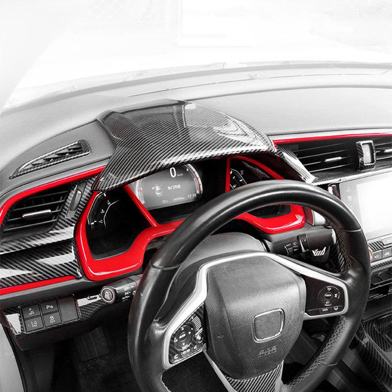Pokrywa Ramki Wykończenia Deski Rozdzielczej Samochodu Kierownicy Konsoli Środkowej Obudowa Panelu Wskaźników Naklejka Dla Honda Civic 10. Generacji FK7 FK8 SIFC