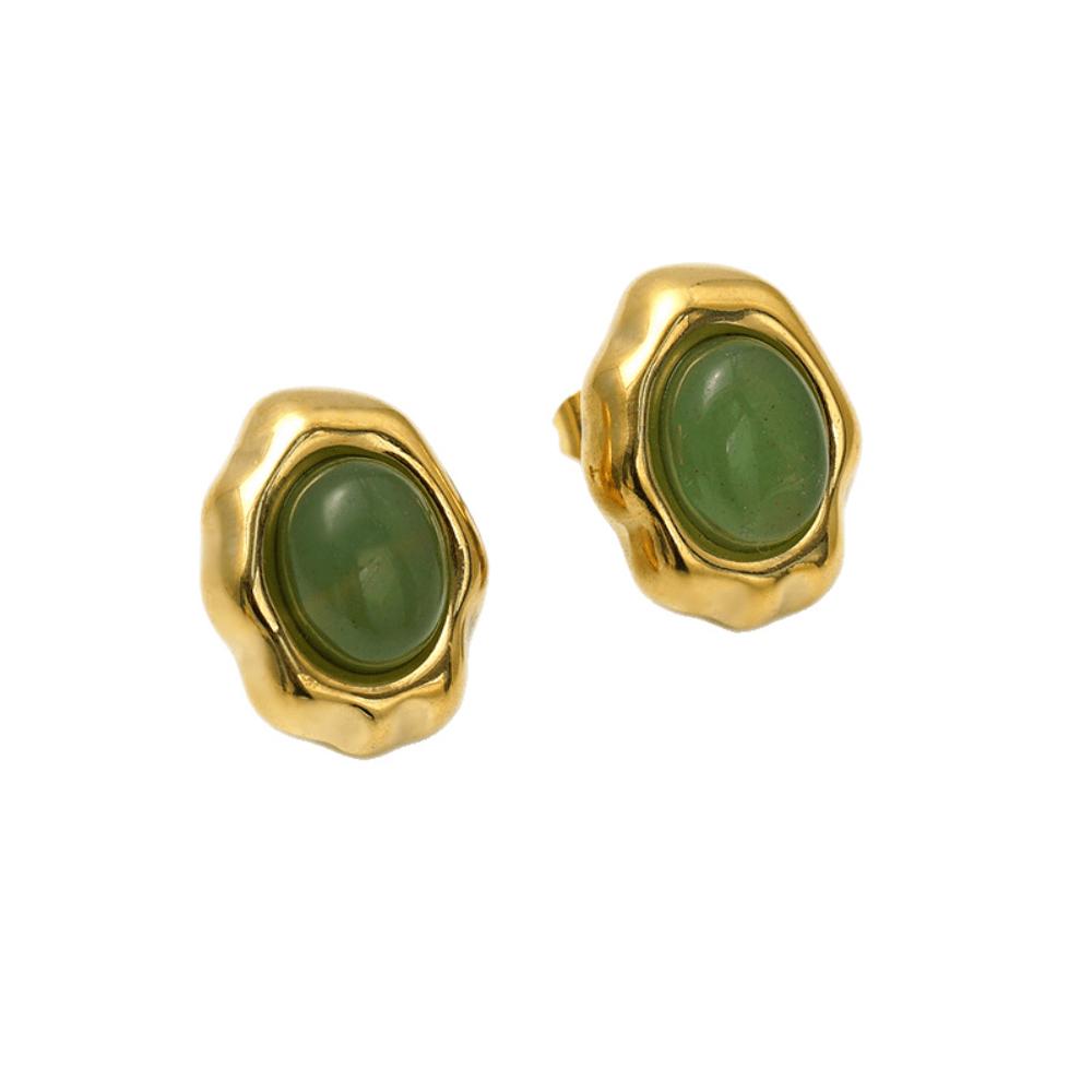 European and American Irregular Hemming Stud Earrings Retro Light Luxury Earrings