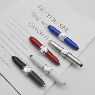 1 Stück Verkaufsbeliebt Kreativer Dekompressionsstift Multifunktions-Fingerspitzen-Kreisel Kugelschreiber LED Leuchtender Touch Geschenkstift