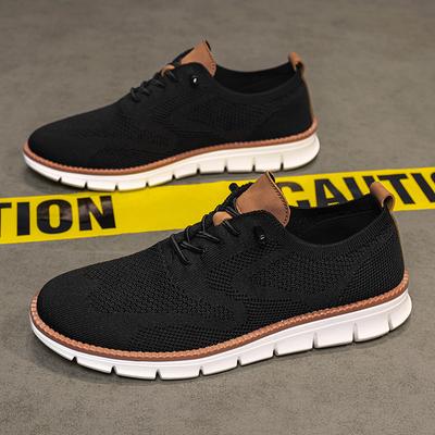Britischer Stil Herrenschuhe Sommer atmungsaktive Sportschuhe Fly-Woven Mesh Schuhe Herren Übergröße Laufschuhe