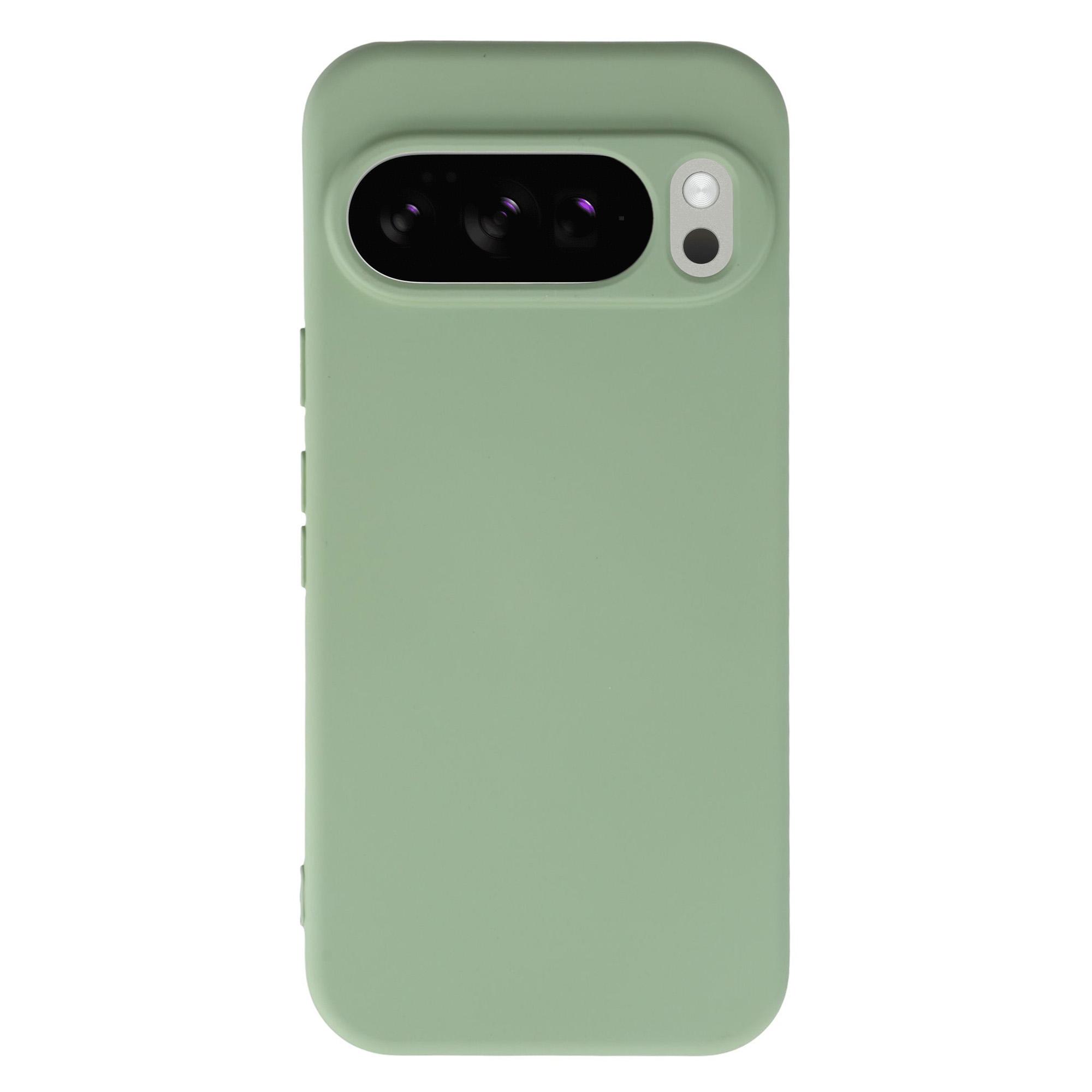 

For Google Pixel 10 Pro XL TPU Case Soft Fiber Lining Anti-Scratch Phone Cover Matcha Green