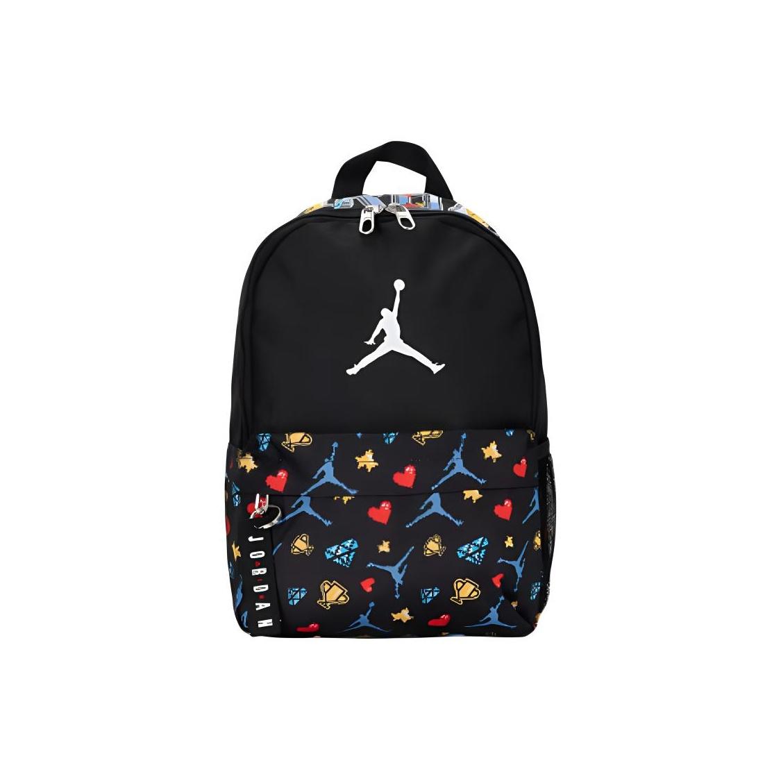 Jordan Casual Sports Zipper Closure Polyester Backpack Small Unisex Backpack Black Multicolor JD2433062TD-002 Black & Multicolor,Small