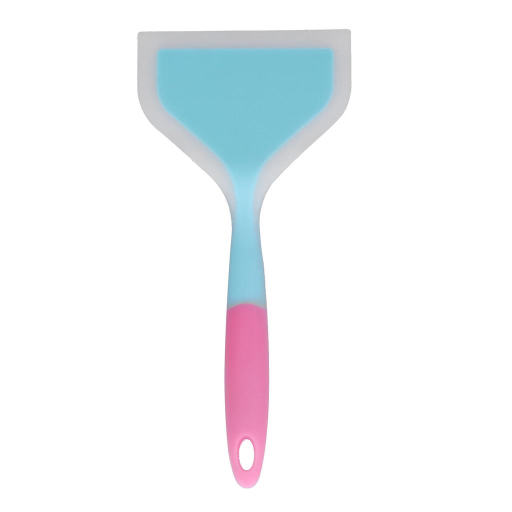 Cooking Spatula Transparent Twocolor Silicone Wide Mouth Frying Spatula Pancakes Fried Shovel for Home Kitchen