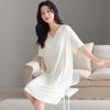 Gentle camisole nightdress for women, summer modal with padded short sleeve, new summer cooling style suitable for outdoor wear as pajamas