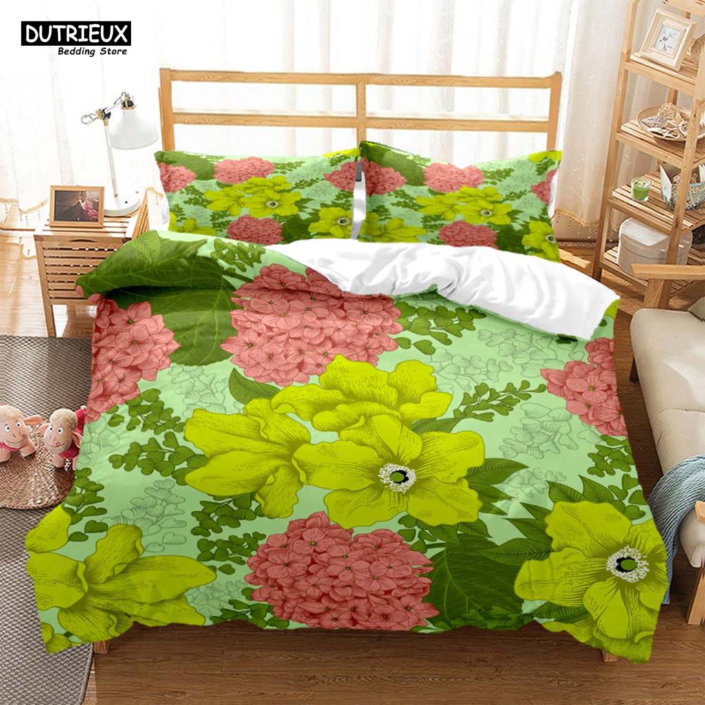 Plant Flowers Digital Print Polyester Bedding Sets Child Kids Covers Boys Duvet Cover Set For Teens Bedding Set