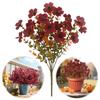 5 Bundles Plastic Fake Fall Artificial Flowers UV Resistant Fake Plastic Flowers Faux Plastic Flowers for Home Party Outdoor