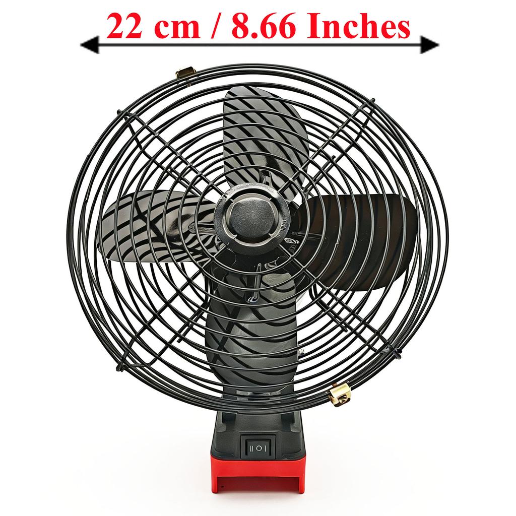 Camping Fan Outdoor Fishing Desktop Metal Strong Wind Fan For Makita For Dewalt For Milwaukee 18V Lithium Ion Battery For M18