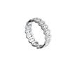 Geometric Floral Lace Adjustable Open Stackable Ring for Women