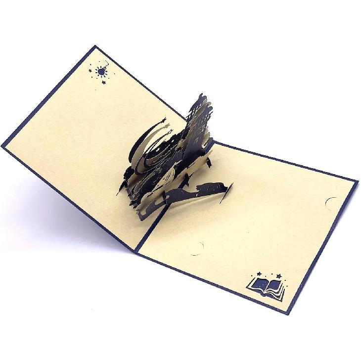 3D Pop Up Beacon Greeting Card, Pop-up Beacon,Moon,Star,Sailboat Birthday Cards For Kids&Adults,Party/Children’s Father Day