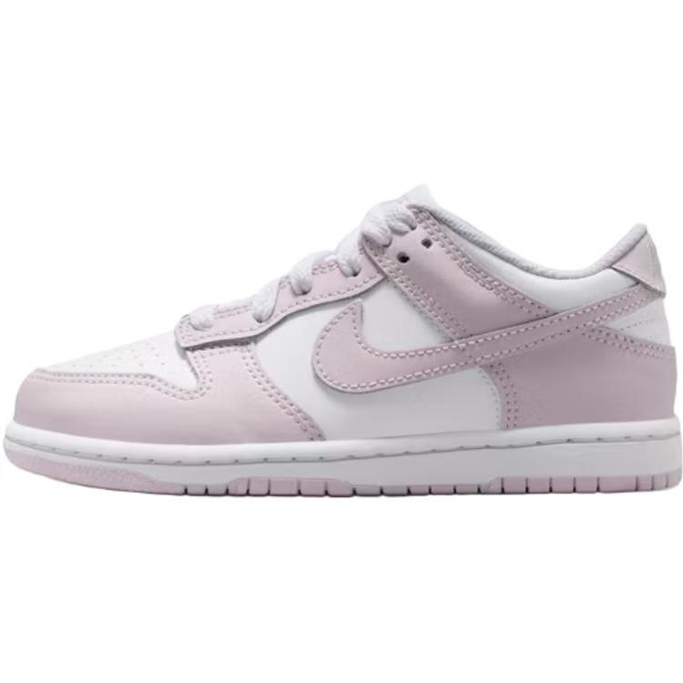 

New Nike Dunk Low top Kids Skateboarding Shoes White Light Purple Children Aged 3 7 Years Old FB9108-128 28
