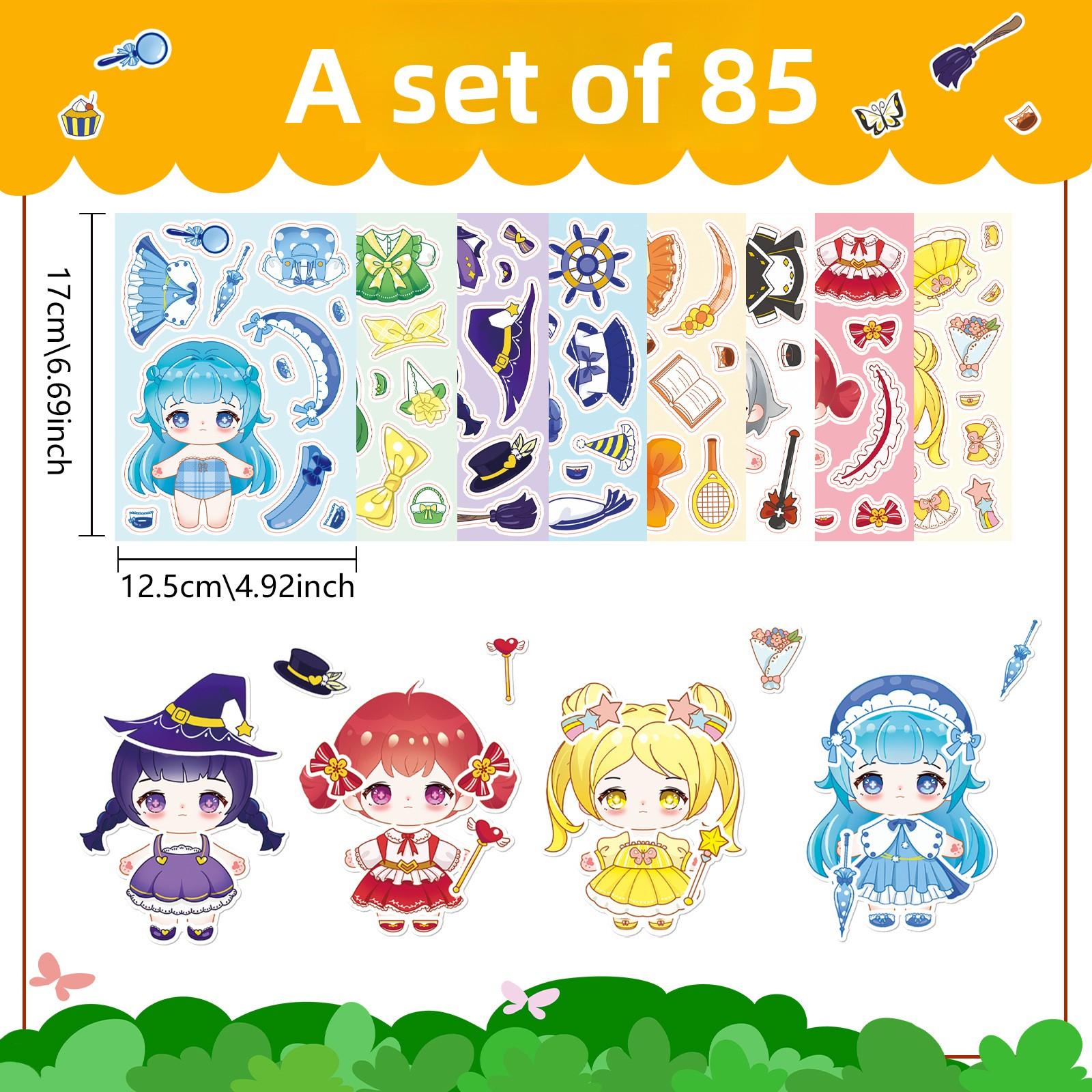 

8 Штук Оригинальных Хлопковых Кукол Наклейки для Одевания и Граффити 8 sheets in 1 set