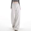 Damen Hochtaillierte Gerade Bein Lässige Jogginghosen Grau Schwarz Blau Rosa Weiß Herbst 2026 Streetwear Lockere Passform