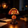 Non Dazzling Bedroom Lamp Halloween Vintage Table Lamp, Retro Resin Pumpkin Skeleton Black Cat Decorative Figurine Night Light, Gothic Bedside