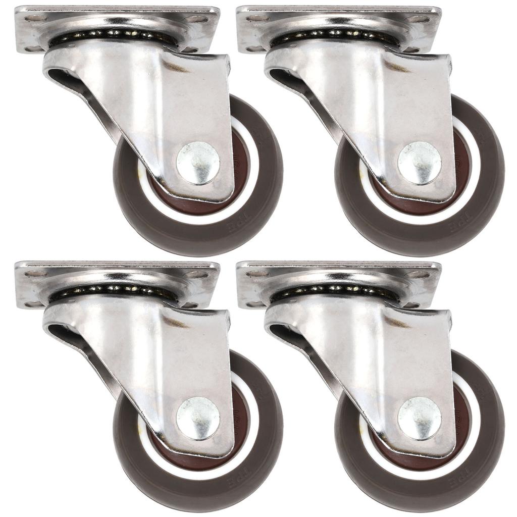 4Pcs TPR Mute 360 Degree Rotating Universal Casters Wheels Replacement for Home Chair Furniture