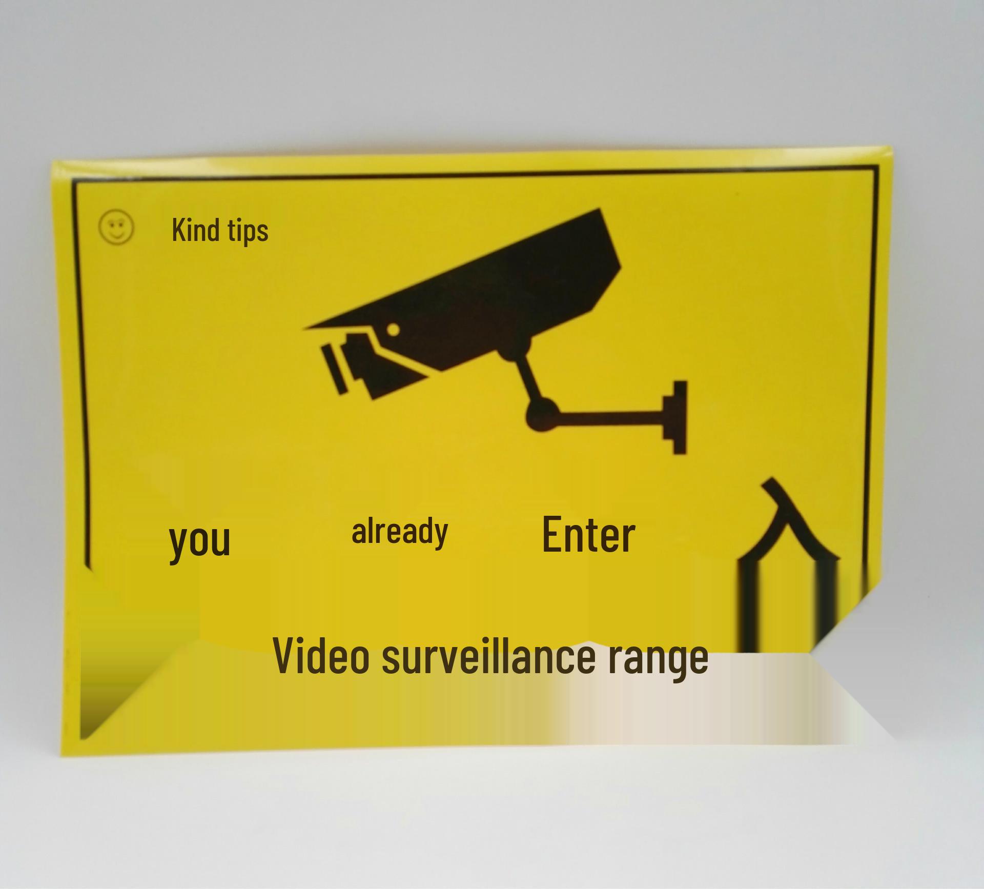 Video Surveillance Warning Sticker: Monitoring Alert Sign 28.5 x 21 cm