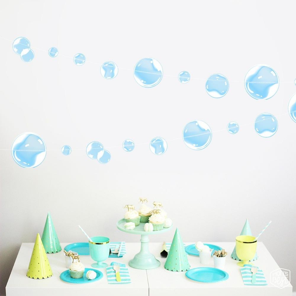 Colorful Romantic Wall Hanging Garlands Bubble Circle Banner Bubble Paper Skewers Bubble Ribbon