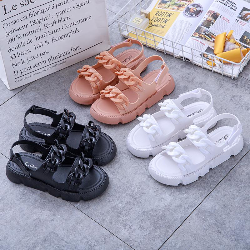 Women's Roman Style Platform Sandals: Non-Slip, Thick-Soled Velcro for Outdoor Beach Wear
