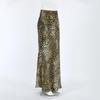 Women Leopard Print Long Fishtail Skirt High Waist A Line Slim Fit Sexy Skirt Vintage Chic Fashion Wrap Hip Streetwear Clothes