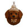 Pompon Haustier Ornament 2D Acryl Niedlicher Hund Weihnachtsschmuck Cartoon Fellförmiges Haustier Weihnachtsbaum Hängedekor für Feiertags-Partyzubehör