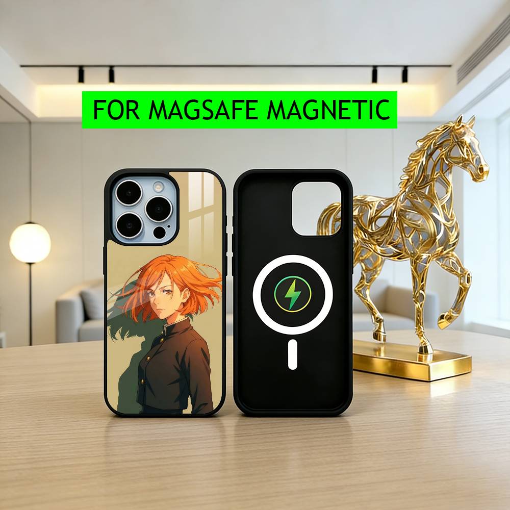 Jujut-su N-Nobara Kugisaki-NK K-Kaisen Phone Case For iPhone17,16,15,14,13,12,11 Plus,Pro Magnetic For Magsafe Wireless Charging