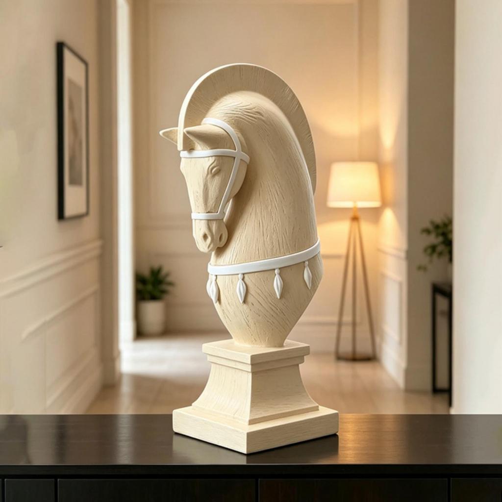 Horse Head Bust Tabletop Decor Resin for Bookshelf
