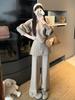 Korean Style Chic Sweater & Flare Pants Set for Women - Spring 2026 Collection