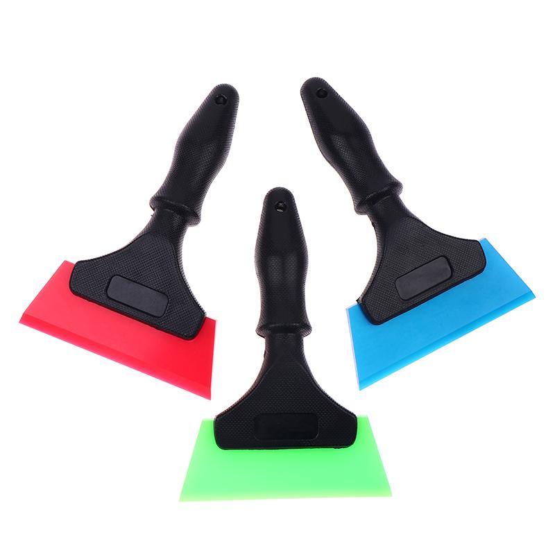 Rubber Scraper For Car Glass Plastic Handle Squeegee Window Tint Tool Water Wiper Mirror Cleaning Water Blade Car Accessories