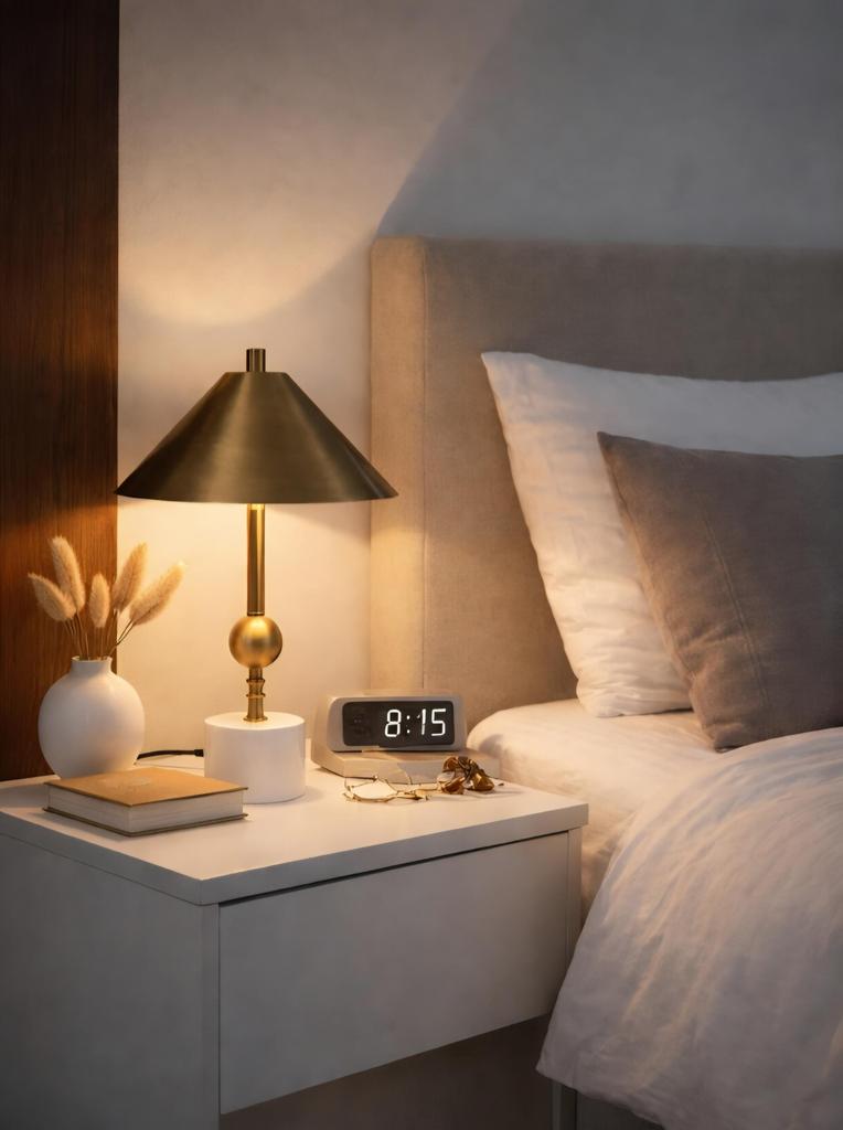 Modern Table Lamp Mid Century Style Bedside Lamp Vintage Inspired Cone Shade Desk Lamp Elegant Bedroom & Living Room Lighting Gift