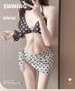 Color-Block Polka Dot Push-Up Bikini Set - Tummy Control Swimwear for Women