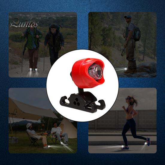 Mini Shoe Light 3 Modes Adjustable Waterproof Lightweight Rechargeable Super Bright Outdoor Camping Hiking Night Walking Sports Shoes Headlight