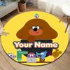 Hey Duggee Custom Name Round Area Rug,Carpet Rug for Living Room Bedroom Sofa Playroom Decor,Non-slip Floor Mat