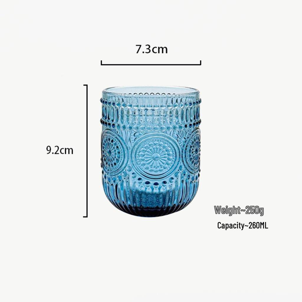 Retro skleněný pohár v lehkém luxusním stylu: Univerzální pro vodu, ústní vodu, džus, mléko, pivo a whisky - Zesílený design