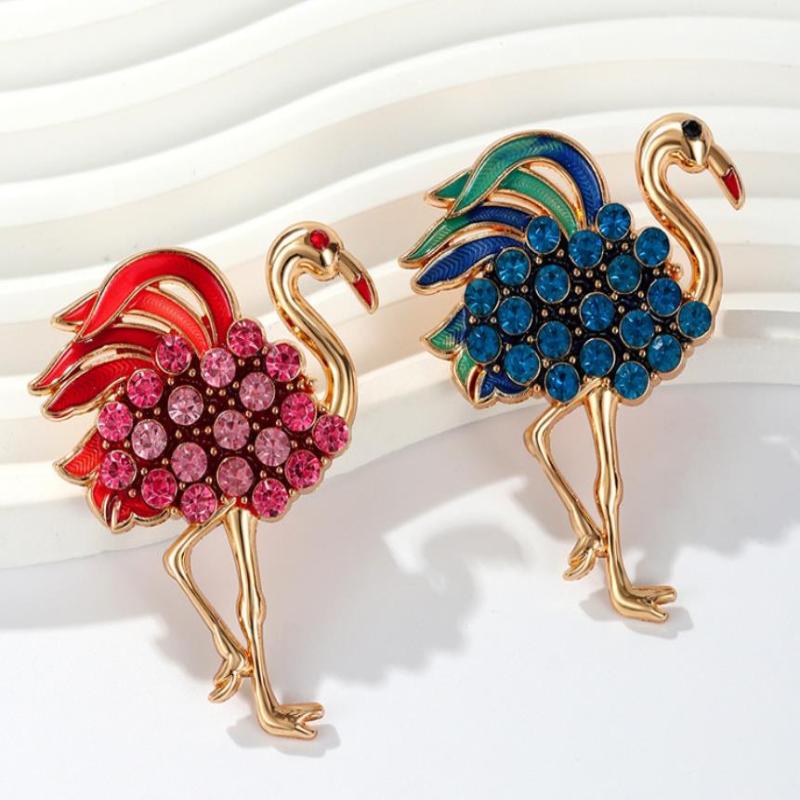 Temperament Tier Flamingo Brosche Für Damen Kleidung Mantel Accessoires Geschenke