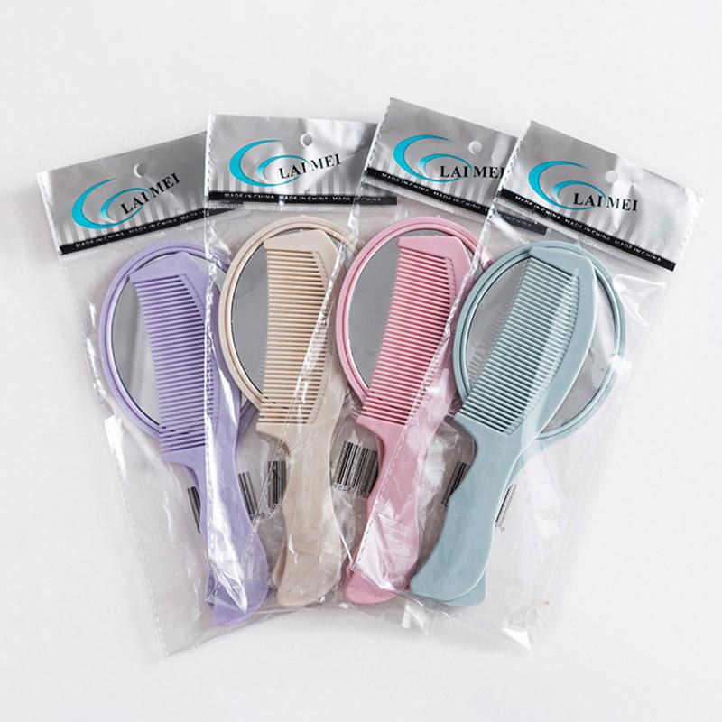 Handspiegel Kamm Set Haarbürste Make-up Tragbares Zubehör Gehalten Schminkspiegel Kompakt Mit Frau