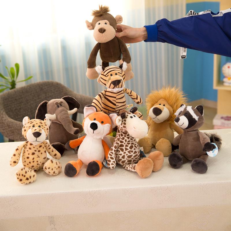 Bosdier pop giraf leeuw aap hond tijger activiteit cadeau kinderen verjaardag knuffelspeelgoed