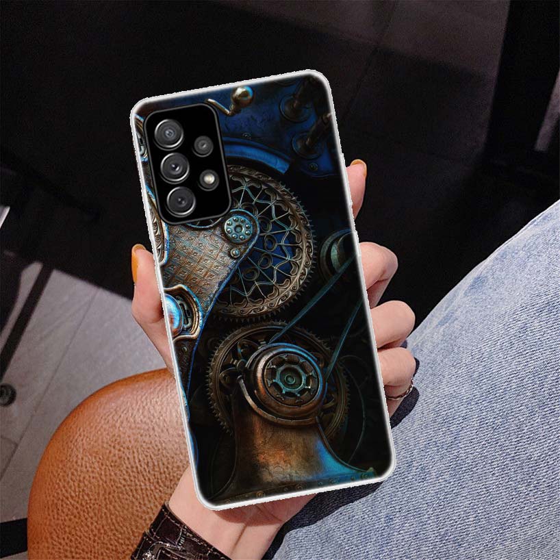 Steampunk Getriebe Mechanische Abdeckung Telefon Fall Für Samsung Galaxy A53 A52 A73 A72 A12 5G A13 A22 A23 A32 A33 a02S A03S A42 A43 A50S