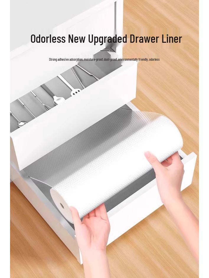 Waterproof & Moisture-Proof Drawer Liner for Cabinets: Thick Oil-Proof Mat for Kitchen, Wardrobe, and Shoe Storage
