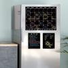 Magnetic Chalkboard Monthly Calendar with neon Bright Liquid Chalk Markers – Black Refrigerator Monthly Planning Board w/Bonus - Grocery List and