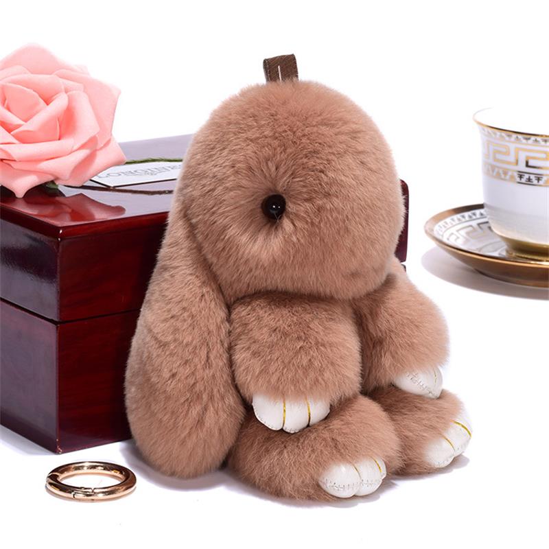 Details about / Cute Real Rabbit Fur Panda Bear Kids Toy Keyring Bag Charm Phone Accessories