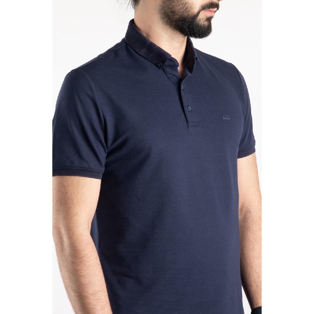 Weißes Herren-T-Shirt mit Polokragen