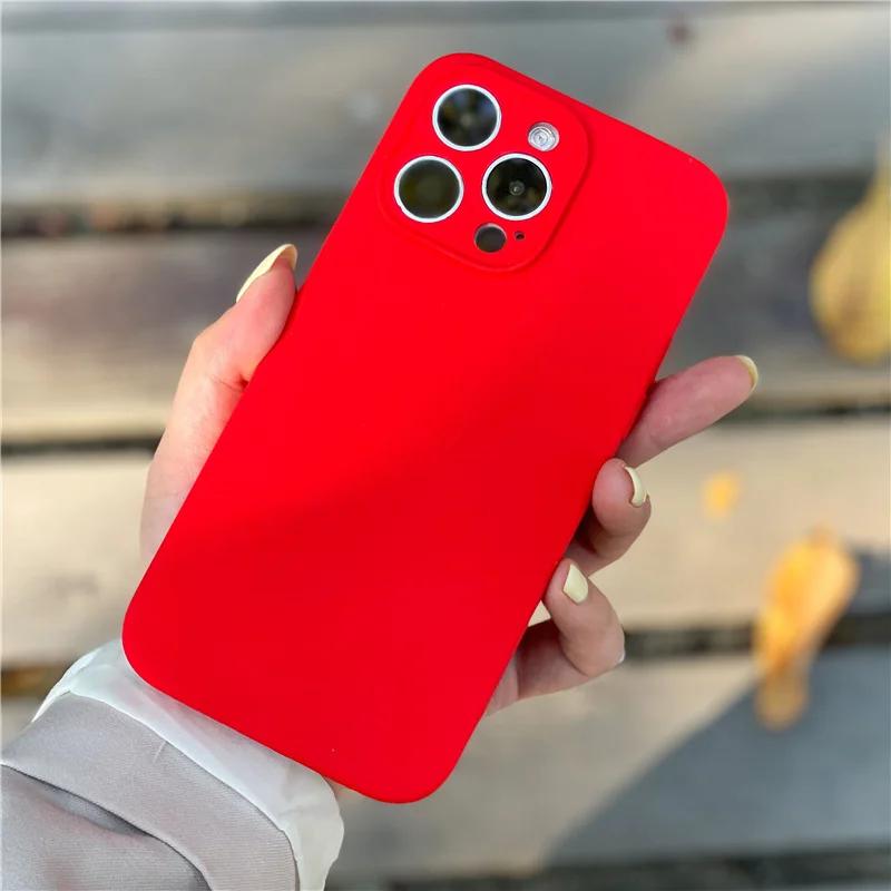 Neon Liquid Silicone Full Coverage Shockproof Customized Print Pure Color Mobile Phone Cases for 11-16 Pro Max