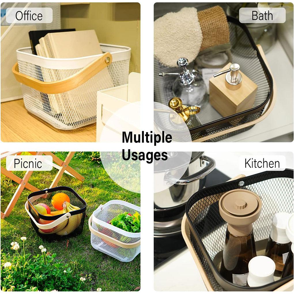 Durable Storage Solution Picnic Basket With Handle Small Basket With Handle Shopping Basket