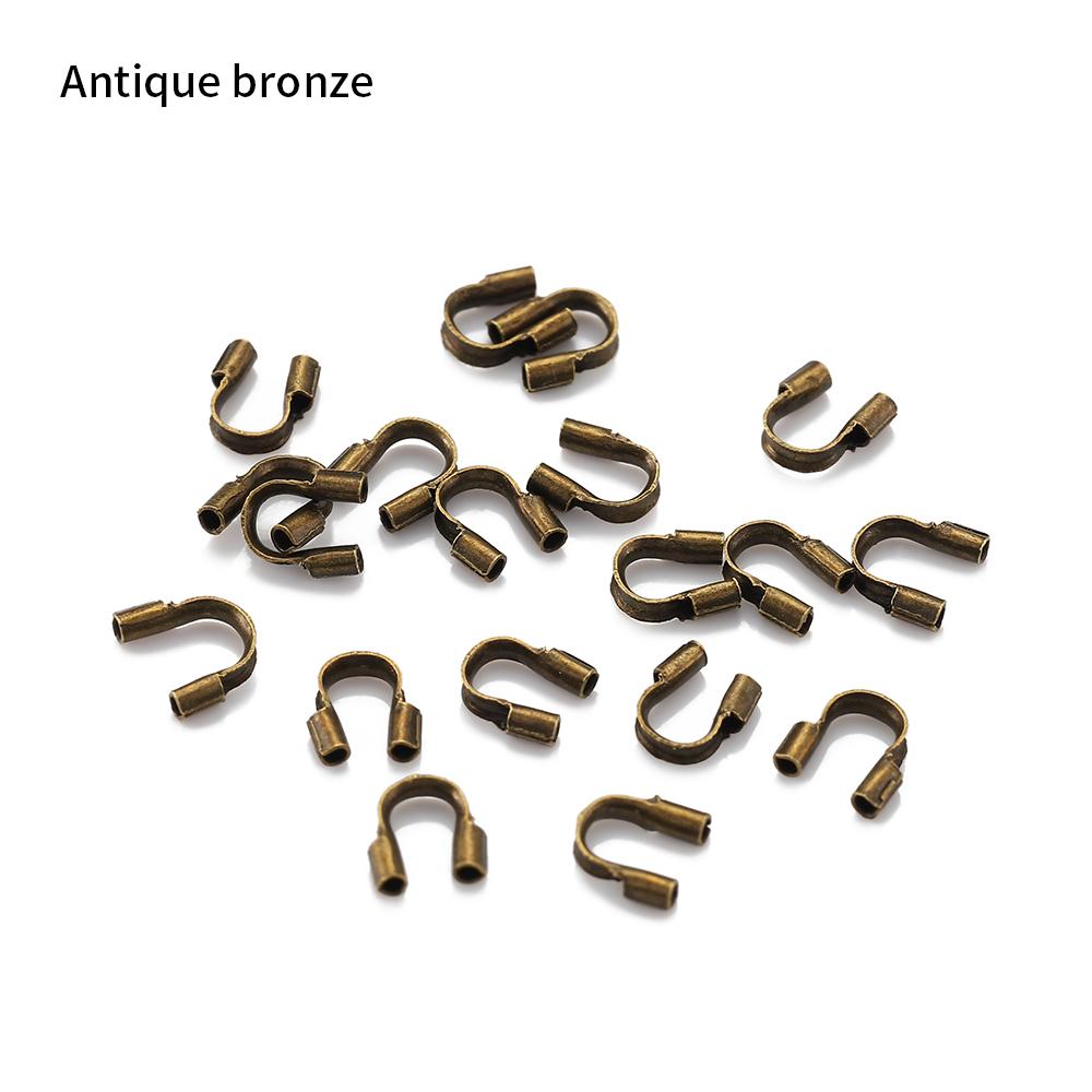200pcs Metal U Shape Wire Protector Connector 4.5x4mm Guard Guardian Clasps Connectors for Jewelry Making Craft Components