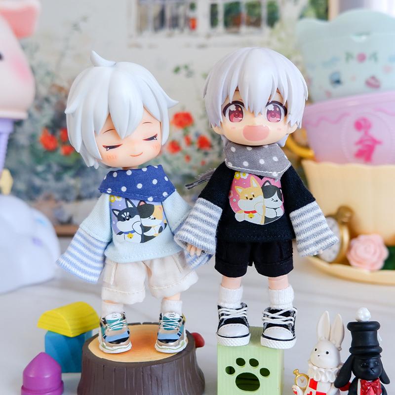 OB11 Clothes Cute Cartoon T-shirt Sweater Shorts Pants Shoes for Molly, GSC Body, Obitsu11, YMY, DDF, 1/12bjd Doll Accessories