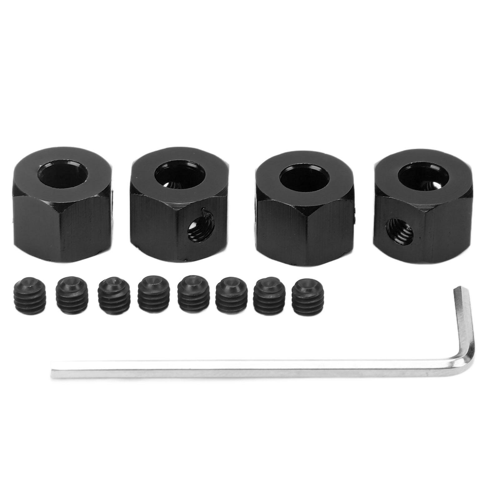 

4pcsset 12mm Aluminum Metal Hex Wheel Hub Drive Adaptor for WPL 116 RC Car Upgrade PartsBlack