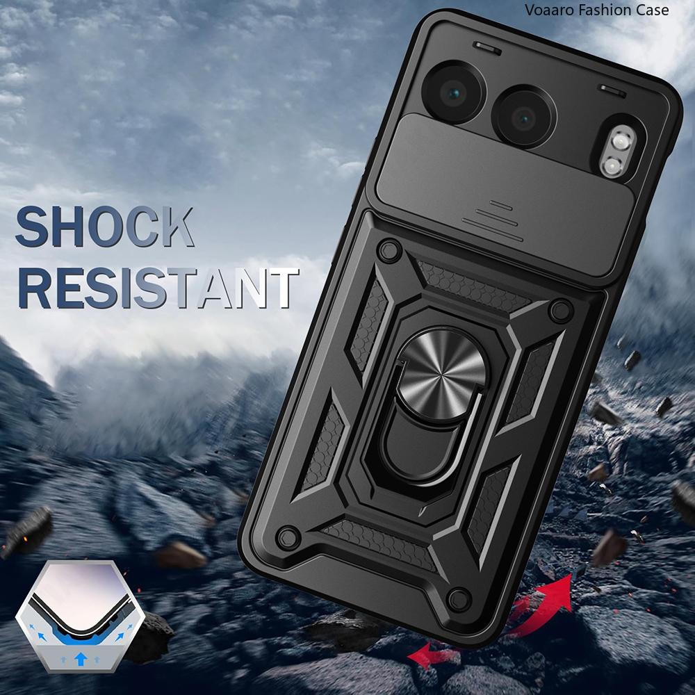 Slide Lens Armor Funda for OnePlus Nord CE4 Lite Case Stand Cover for OnePlus ACE 5 3 Pro 12 13 12R 13R OPPO K12 K12X 5G Case