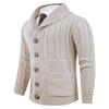 Mens Shawl Collar Cardigan Sweater Cable Knit Button Down Sweaters Long Sleeve Casual Winter Outwear